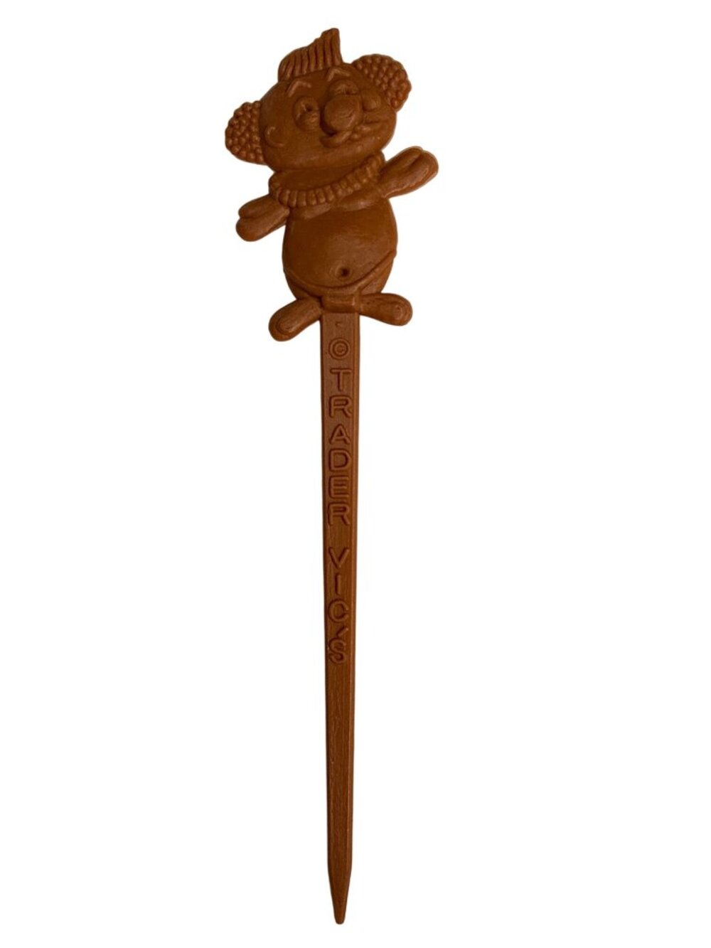 Trader Vics Menehunes Brown Swizzle Stir Stick Hawaiian Souvenir Cocktail Stick